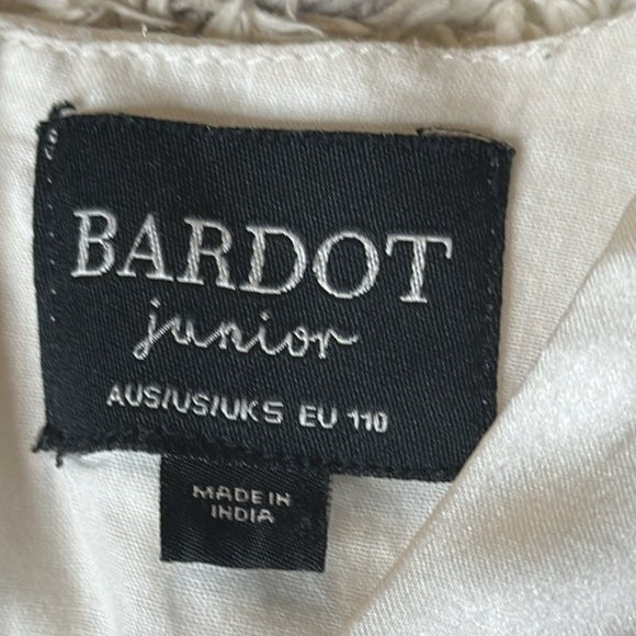 Bardot Junior white silk feel dress US 110 100% polyester main 100% cotton - Picture 4 of 11